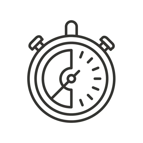 Klok Stopwatch Tijd Pictogram Omtrek Stijl — Stockvector