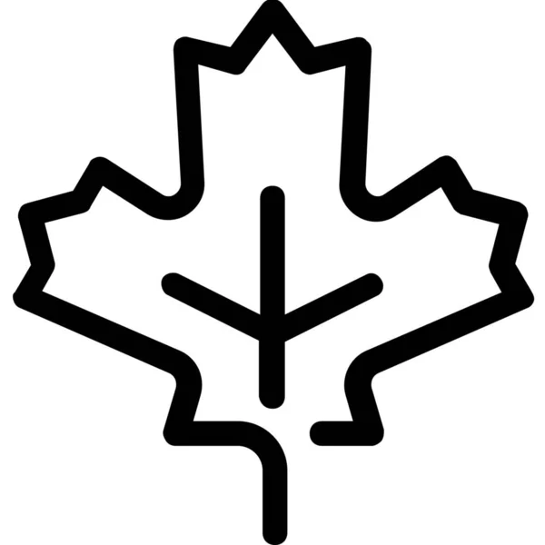 Canada Milieu Blad Icoon Outline Stijl — Stockvector