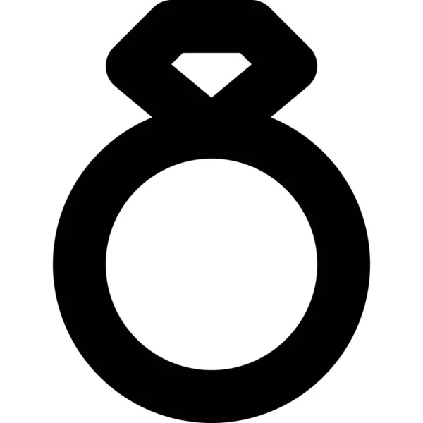 Значок Обручального Кольца Бриллиантом Стиле Outline — стоковый вектор