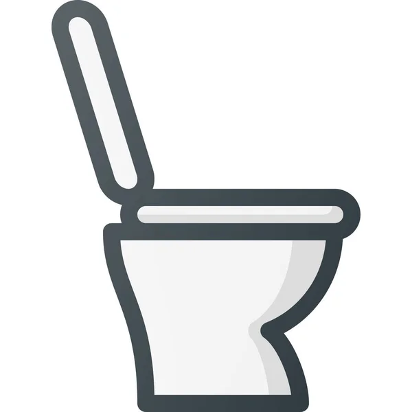 Cuarto Baño Inodoro Icono Estilo Contorno Lleno — Vector de stock