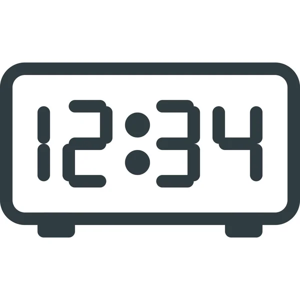 Alarm Clock Digital Icon Outline Style — Stock Vector