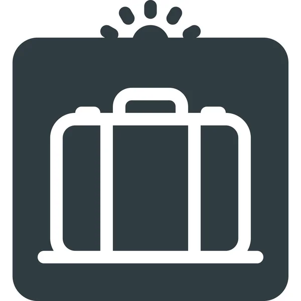 Ikona Ochrony Bagażu Lotnisku Stylu Solid — Wektor stockowy