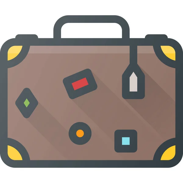 Maleta Bolsa Icono Maleta Estilo Contorno Lleno — Vector de stock