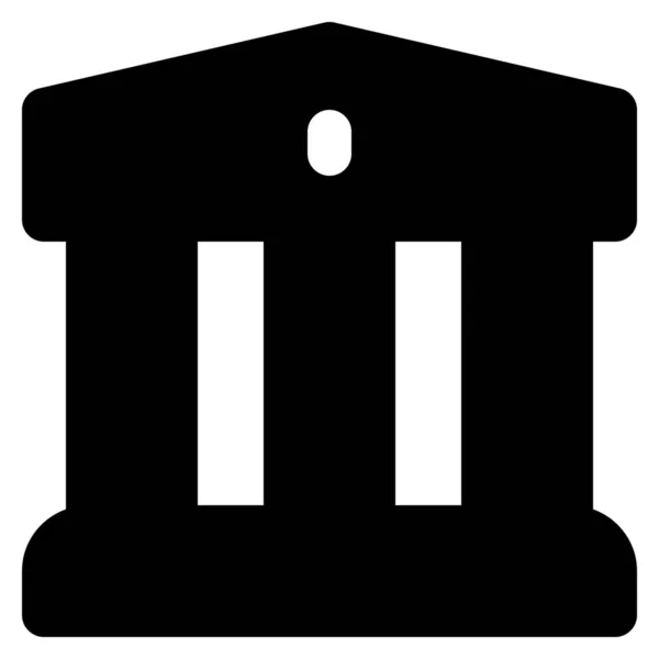 Икона Банковского Бизнеса Солидном Стиле — стоковый вектор