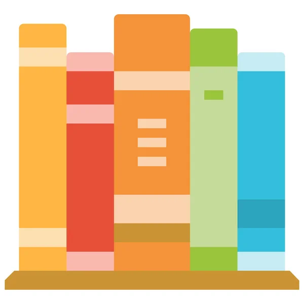 Books Education Library Icon Flat Style — Stock Vector