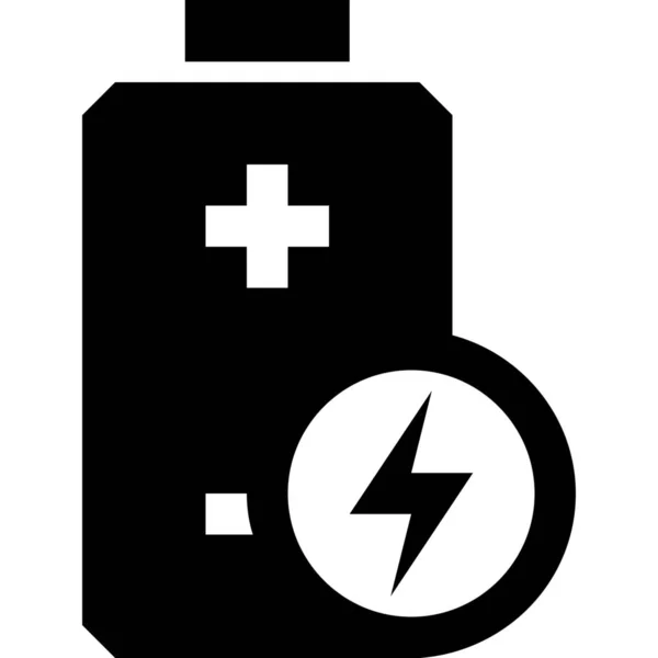 솔리드 스타일의 배터리 충전기 아이콘 — 스톡 벡터
