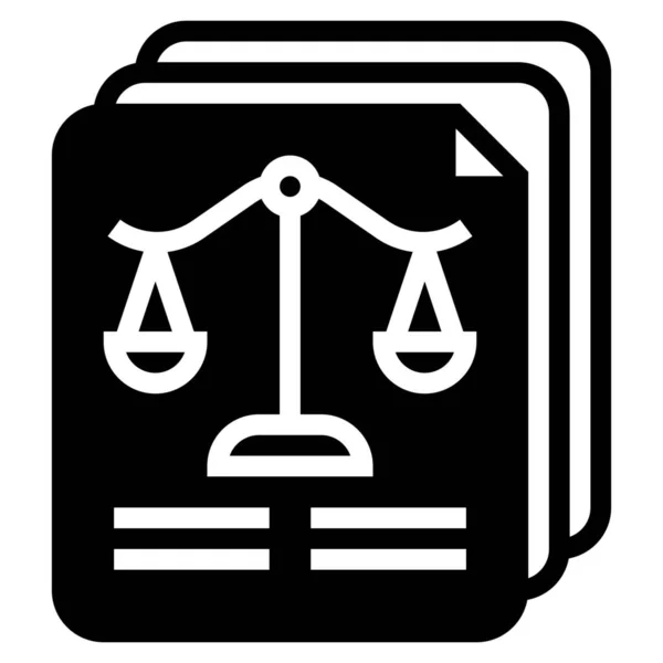 Documento Ley Icono Legal Estilo Sólido — Archivo Imágenes Vectoriales