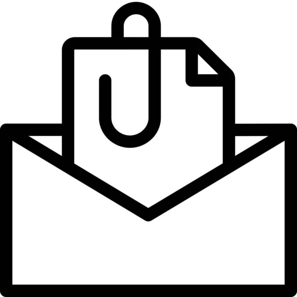 Ikona Obálky Mailu Přílohy Stylu Osnovy — Stockový vektor