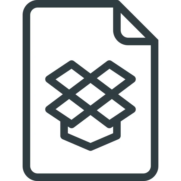 Documen Dropbox Dateisymbol Outline Stil — Stockvektor