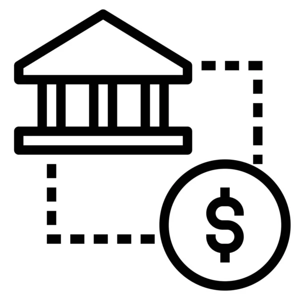 Icône Pièce Circulation Bancaire Dans Style Outline — Image vectorielle