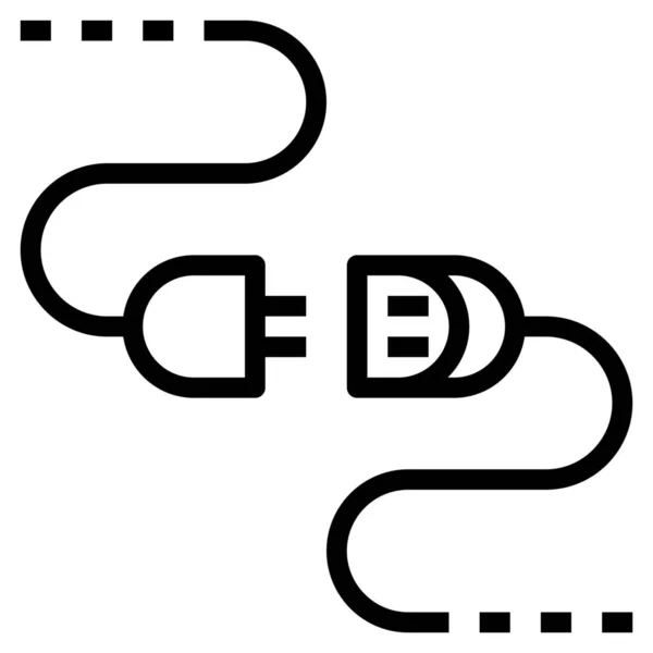 Connectivité Électricité Internet Icône Dans Style Outline — Image vectorielle