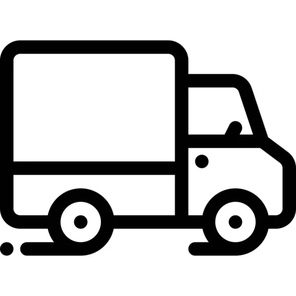 Icône Camion Livraison Voiture Dans Style Contour — Image vectorielle
