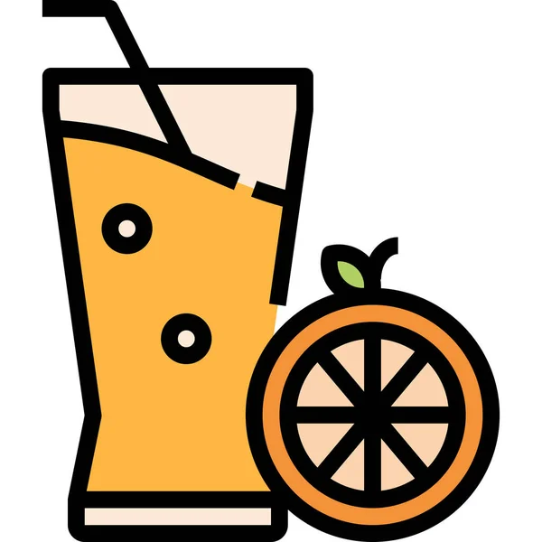 Bebida Bebida Ícone Frutas Estilo Esboço Preenchido —  Vetores de Stock