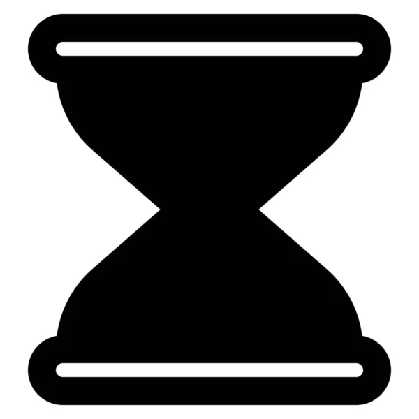Saat Kum Saati Simgesi Uzunluğunda Katı Biçimdename — Stok Vektör