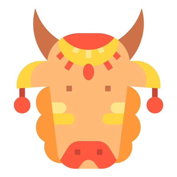 Животные Азиатская Икона Коровы Культуре Общинах Категории — стоковый вектор