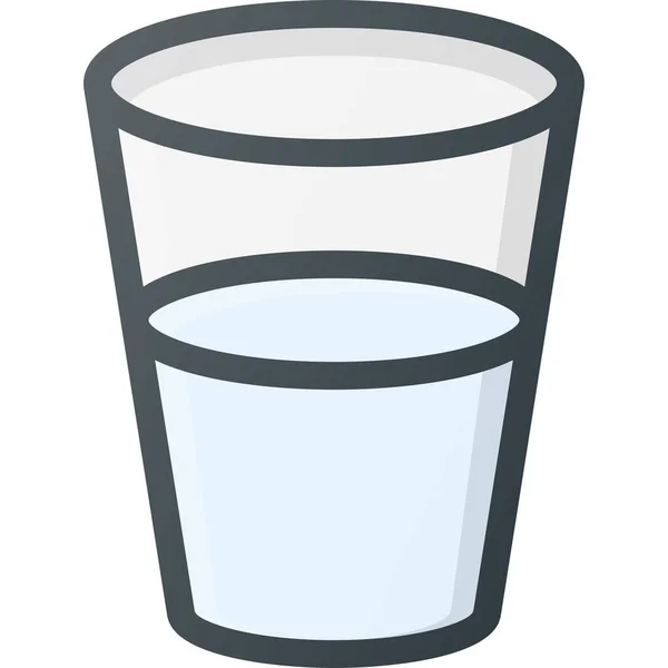 Bebida Bebidas Icono Vidrio Estilo Contorno Lleno — Vector de stock