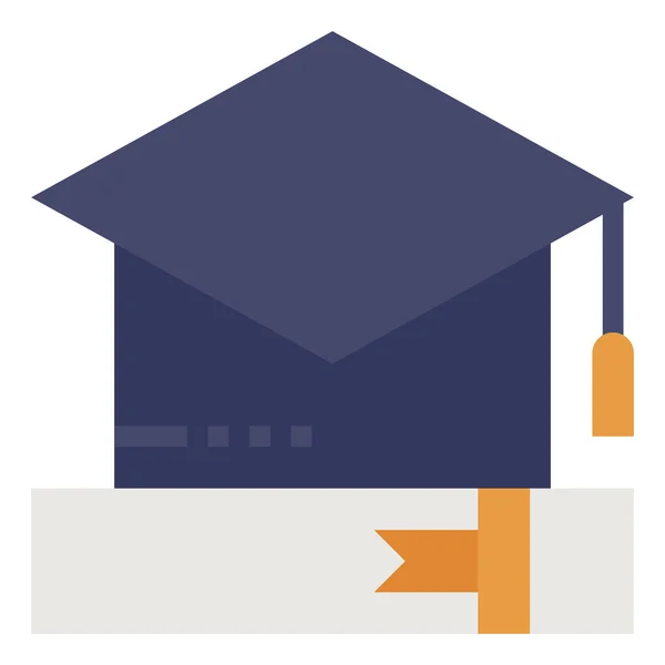 Ícone Curso Diploma Educação Escola Categoria Aprendizagem — Vetor de Stock