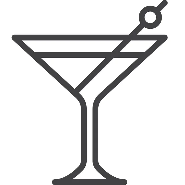 Bar Cocktail Drink Icon Outline Style — Stock Vector