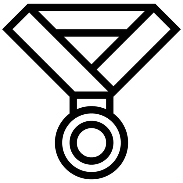 Досягти Значка Медалі Нагороди Стилі Контур — стоковий вектор