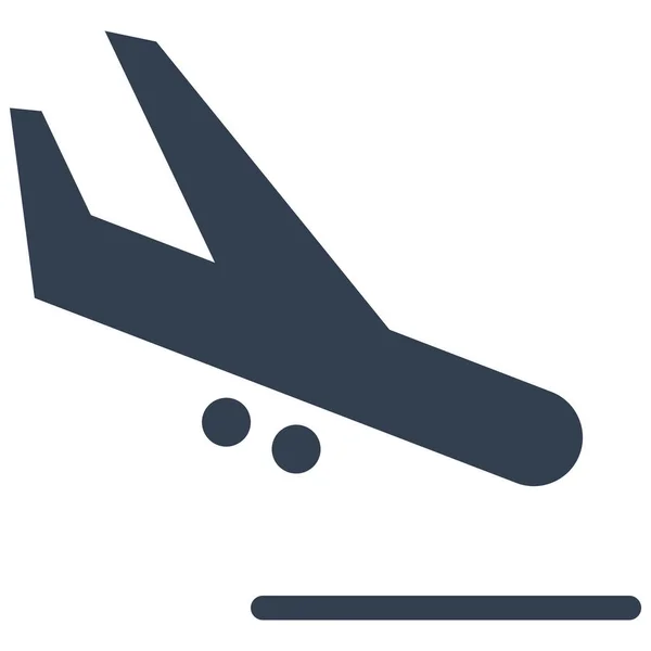Uçak Uçuş Simgesi Katı Biçiminde — Stok Vektör