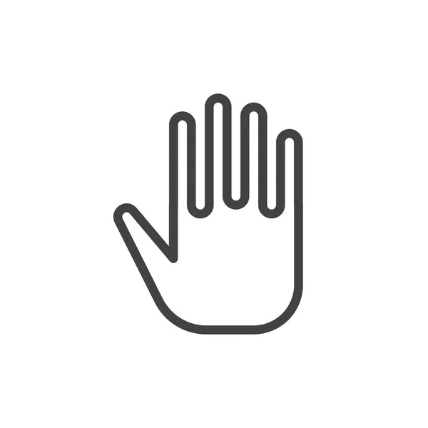 Hand Human Outline Icoon Outline Stijl — Stockvector