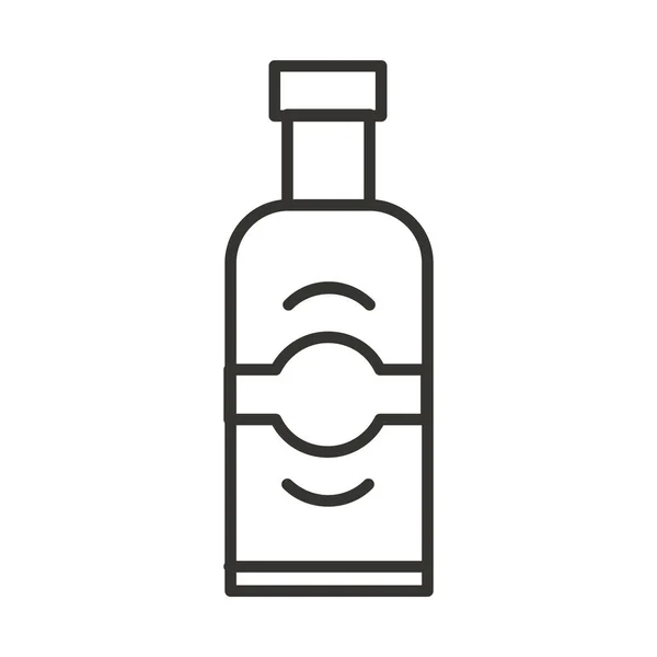 Ícone Garrafa Álcool Vodka Absoluta Estilo Esboço — Vetor de Stock