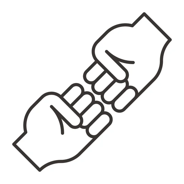 Finger Fingers Fist Icon Outline Style — Stock Vector