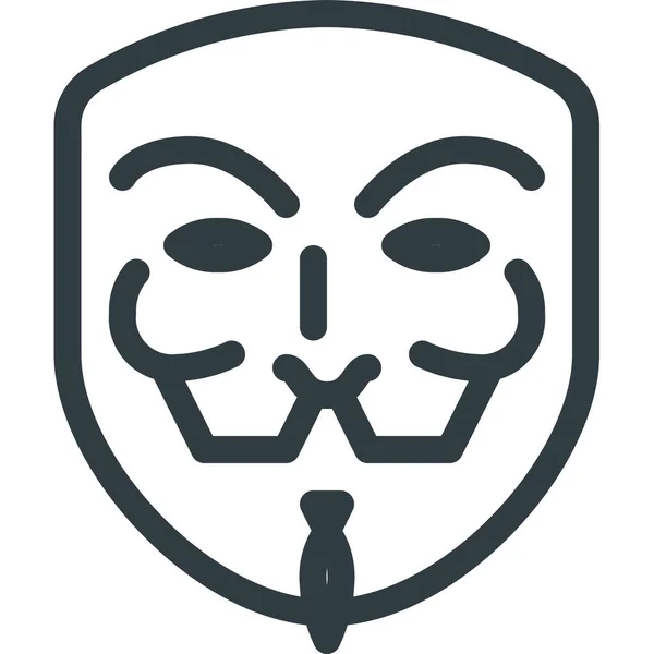 Anonieme Avatar Hoofd Icoon Outline Stijl — Stockvector