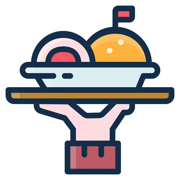 Icono Cocina Alimentos Elemento Estilo Contorno Lleno — Vector de stock