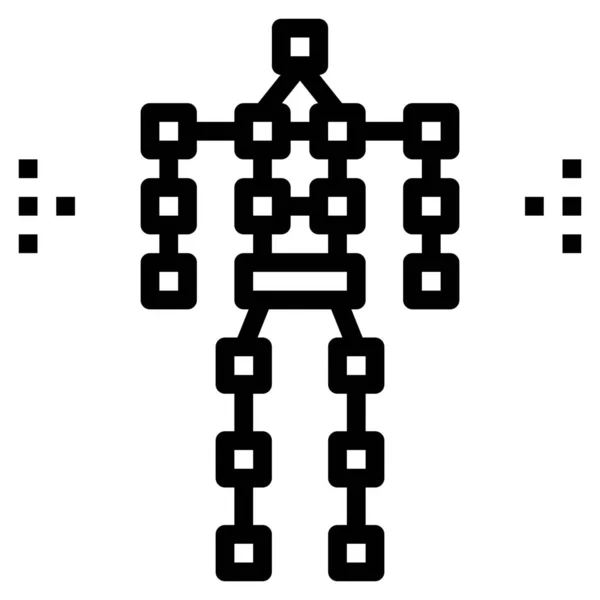 Значок Датчика Роботизованого Тіла Стилі Контур — стоковий вектор