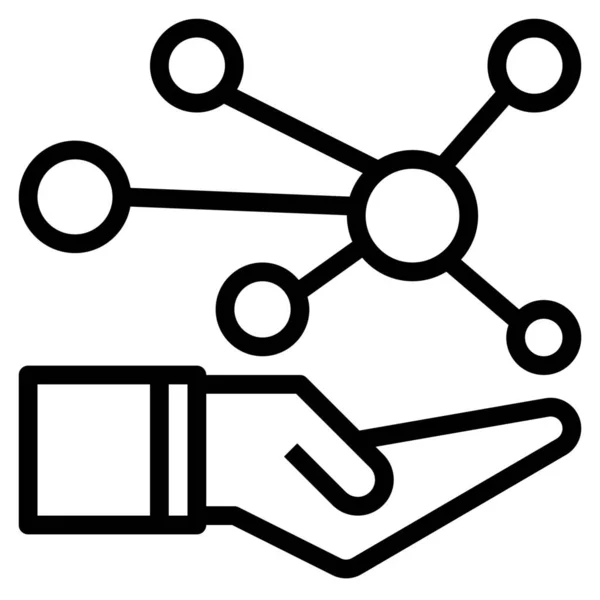 Icona Della Rete Connessione Cura Stile Outline — Vettoriale Stock