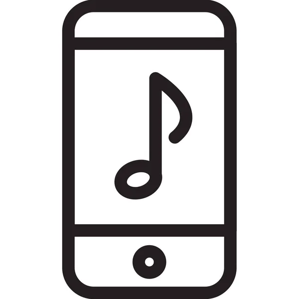 Apple Audio Ipod Symbol Outline Stil — Stockvektor