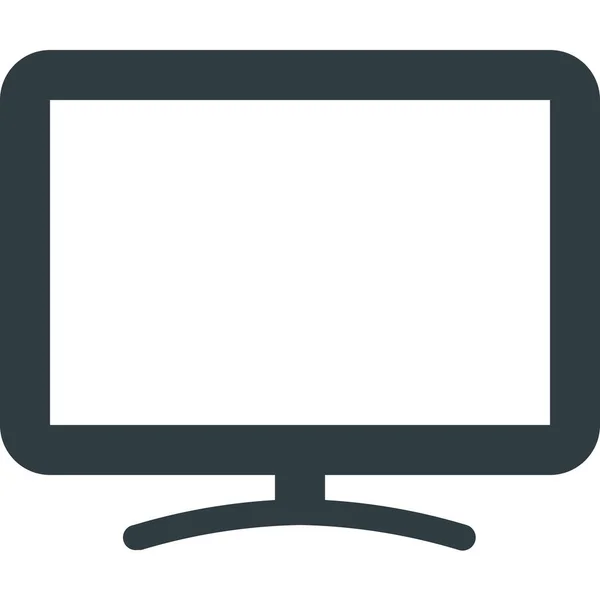 Monitor Scherm Slim Pictogram Solid Stijl — Stockvector