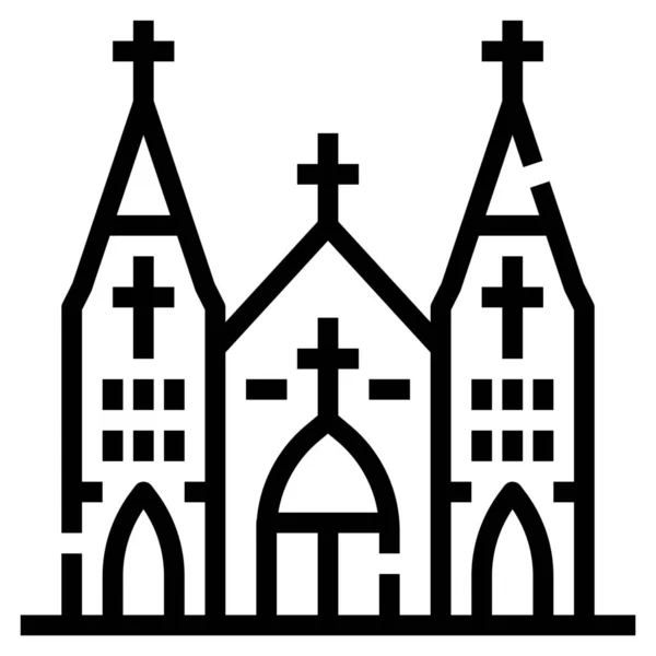 Εκκλησία Θρησκεία Κτίριο Εικονίδιο — Διανυσματικό Αρχείο