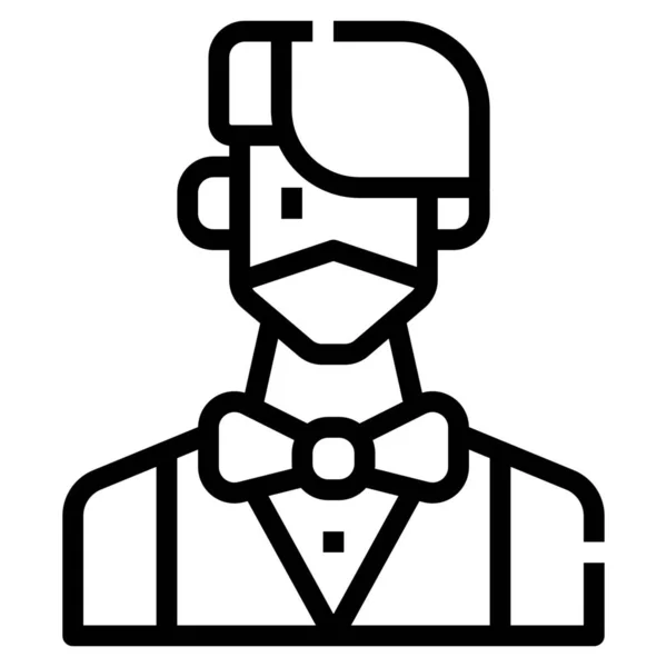 Avatar Barman Icono Del Hombre — Vector de stock