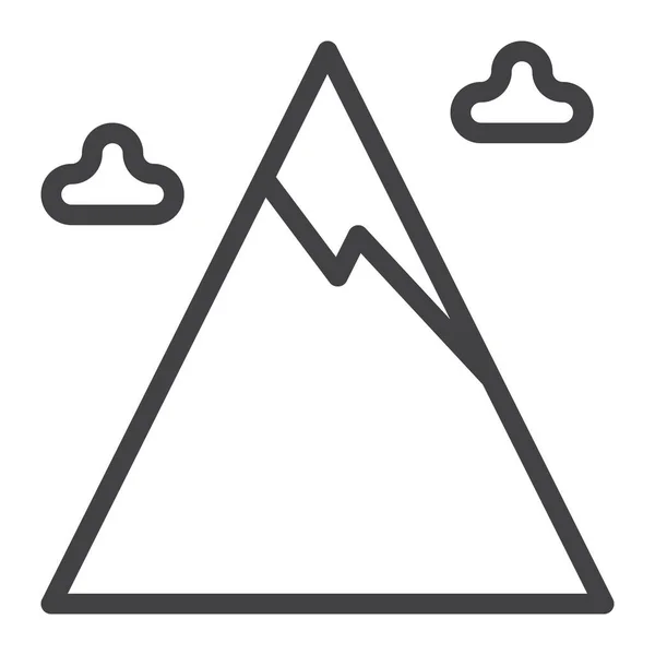 Wolken Berggipfel Ikone Outline Stil — Stockvektor