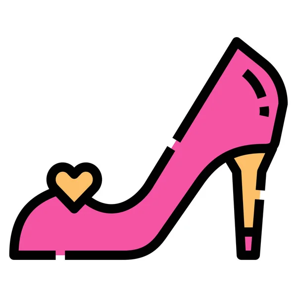 Zapato Mujer Alto Icono — Vector de stock