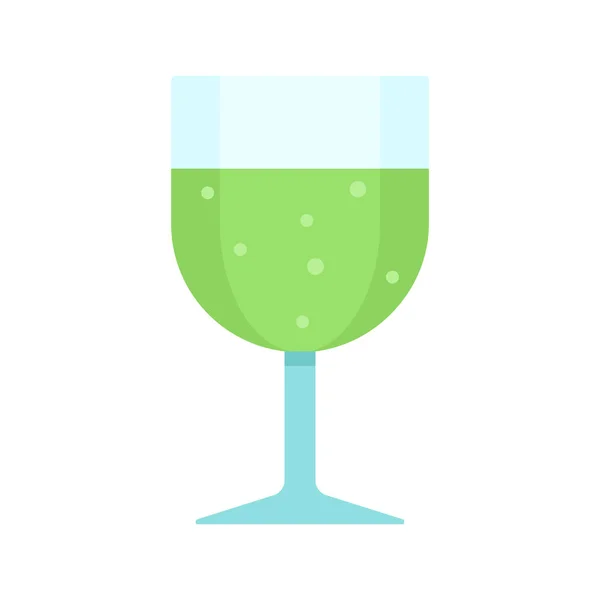 Getränk Glas Ikone Flachen Stil — Stockvektor