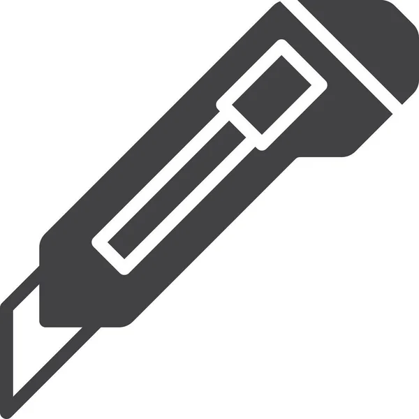 Corte Cutter Cuchillo Icono Estilo Sólido — Vector de stock