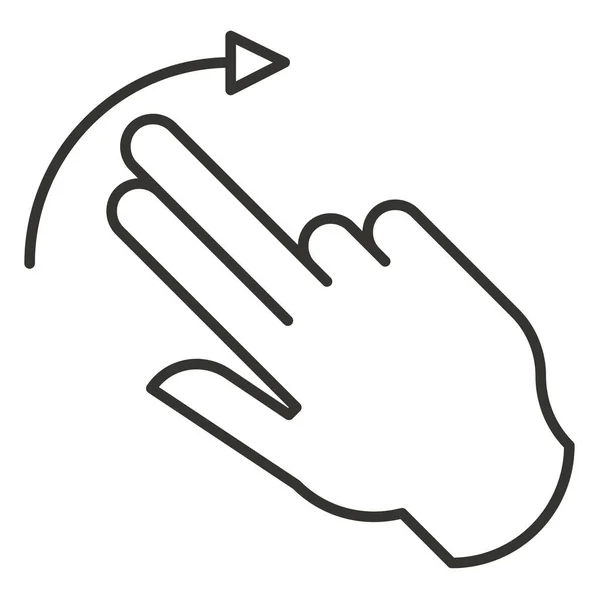 Βέλος Δάχτυλα Χέρι Εικονίδιο Στυλ Περίγραμμα — Διανυσματικό Αρχείο