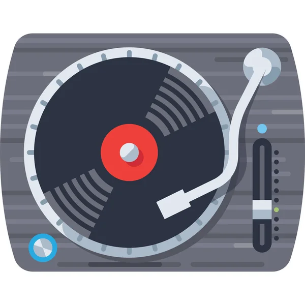 Media Music Icon Flat Style — Stock Vector