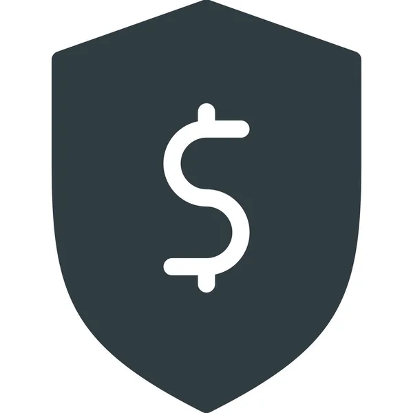 ソリッドスタイルの金融保険アイコン — ストックベクタ