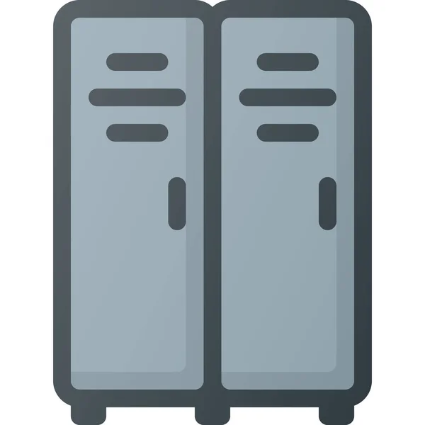 Gym Locker Lockers Icon Filled Outline Style — 스톡 벡터