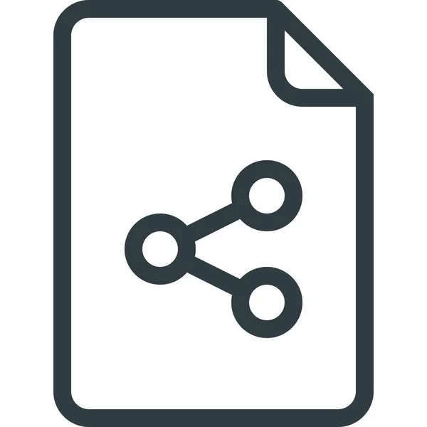 Icône Fichier Document Connexion Dans Style Outline — Image vectorielle