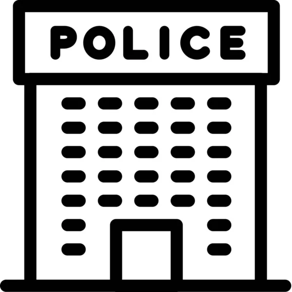 Oddělení Vyšetřující Ikonu Policie Stylu Osnovy — Stockový vektor