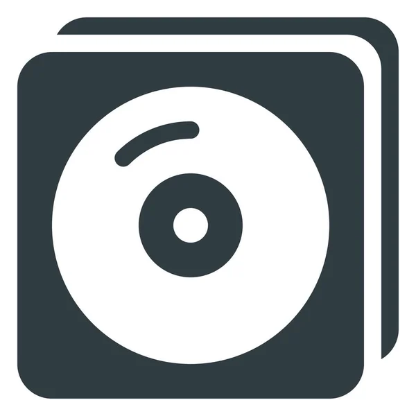 Albume Audio List Icon Solid Stil — Stockvektor