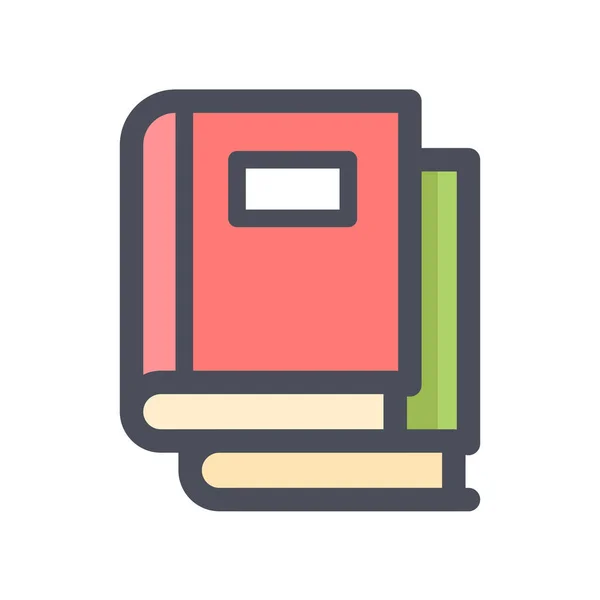 Libro Librería Documento Icono Categoría Educación Escuela Aprendizaje — Vector de stock