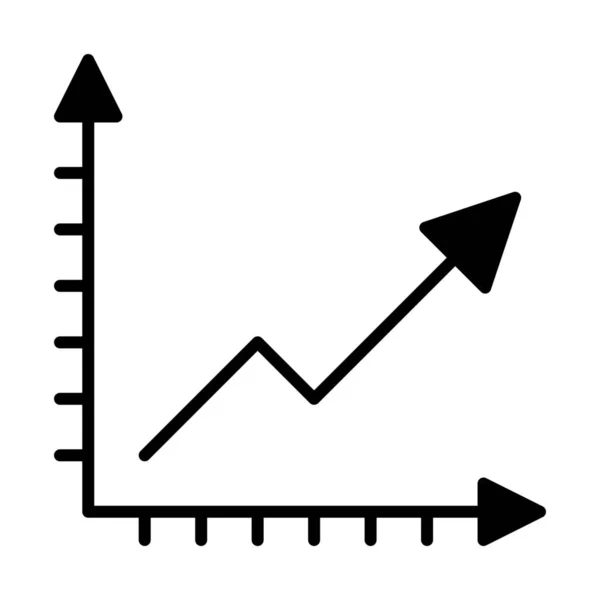 Analytics Grafiek Financiën Icoon Solid Stijl — Stockvector