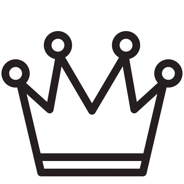 Ikona Gry Korony Królowej Zarysie Stylu — Wektor stockowy