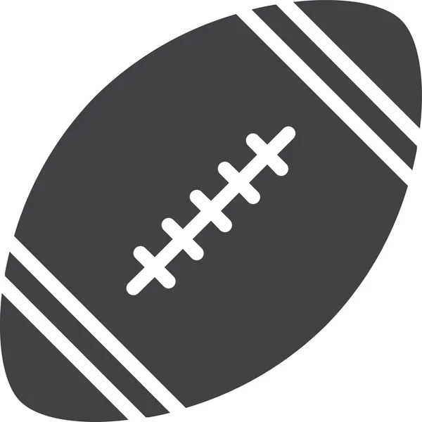 アメリカンフットボールのアイコンをソリッドスタイルで表示 — ストックベクタ